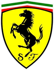 #p425 (1) 10" Ferrari Prancing Horse Racing Vintage Decal Sticker LAMINATED