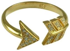 ARROW RING-STERLING SILVER .925 BASE-ONE SIZE ADJUSTABLE-GOLD