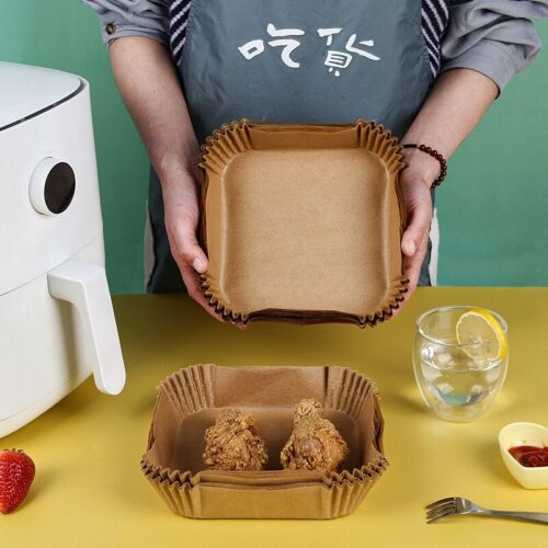 50Pcs Air Fryer Baking Non-stick Paper Baking Mat for Plate Air Fryer Baking Pad
