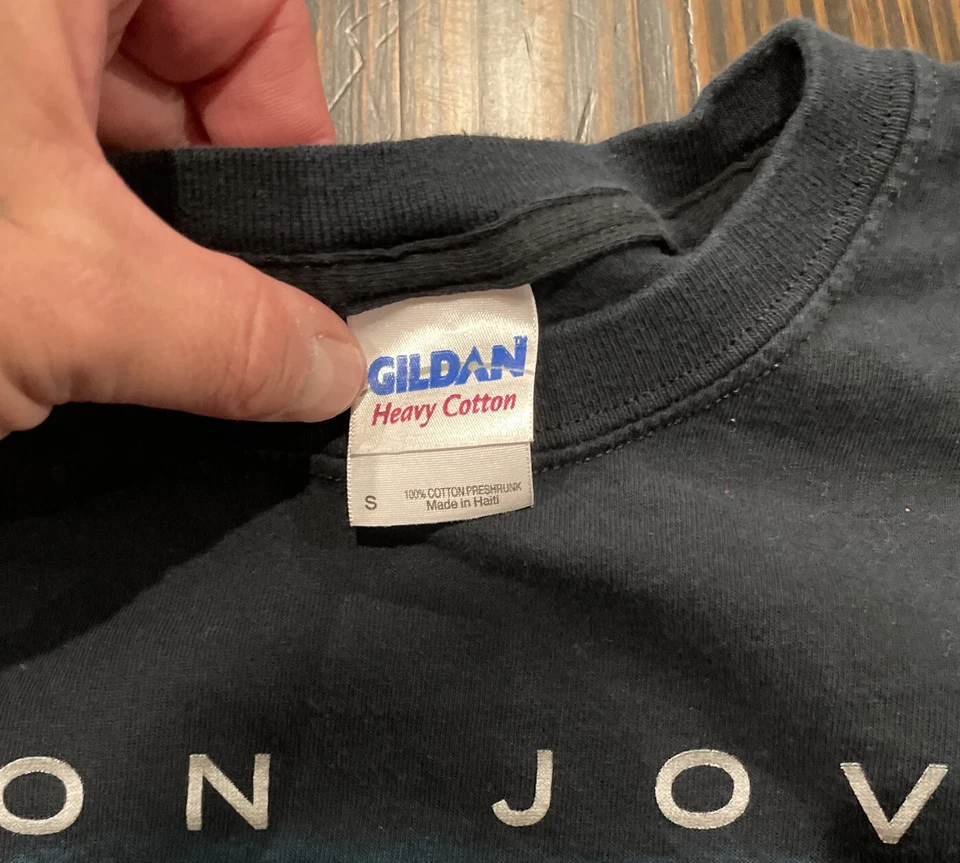 Camiseta Bon Jovi The Circle 2010 Tour Estampado Gráfico Para Hombre Pequeña Negra Algodón Foto 3 de 4