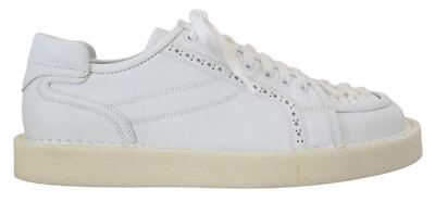 DOLCE & GABBANA Shoes White Leather Low Top Oxford Sneakers Casual