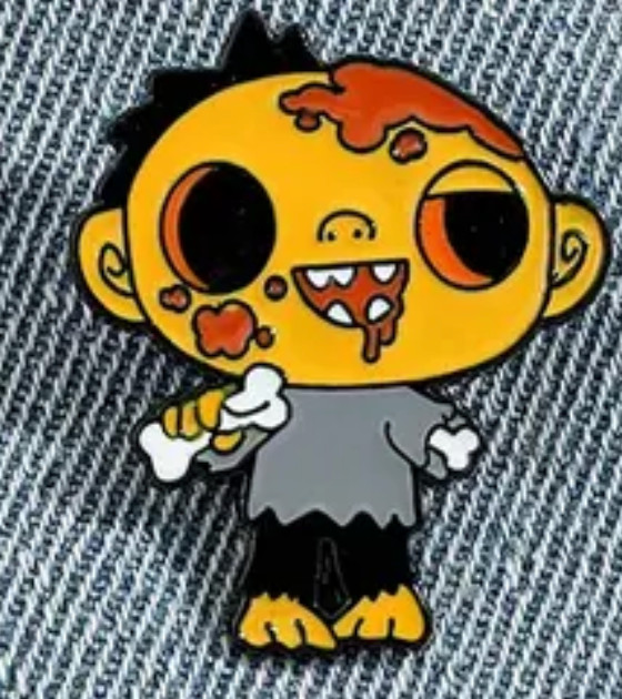 ZOMBIE ZEKE enamel pin -  Boo Hollow cartoon - FREE SHIPPING