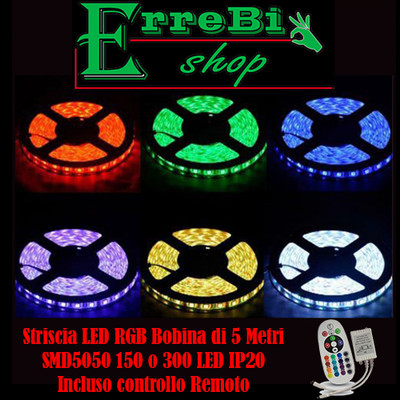 STRISCIA A LED SMD 5050 RGB IP65 5 METRI BOBINA CONTROLLO - Foto 9