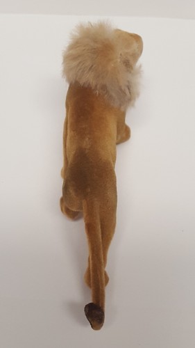 Vtg Lion Flocked Plastic Figure Fuzzy Zoo Safari King of Beasts Rabbit Fur Mane - Bild 11 von 20