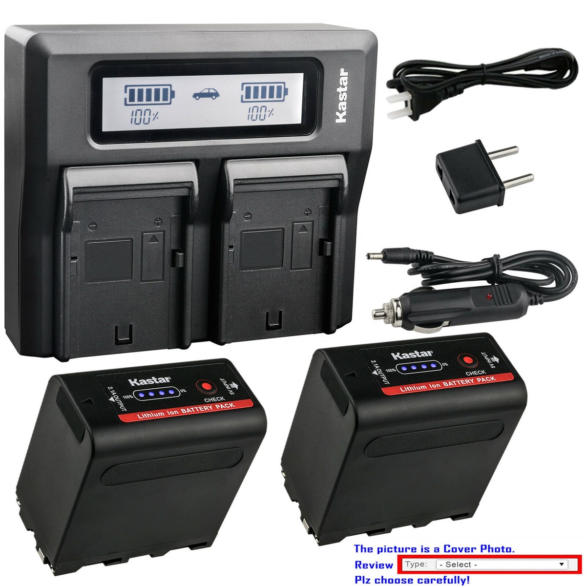 『K　プレート』 Kastar Battery LCD Fast Dual Charger for Sony 970 NEX-FS700R