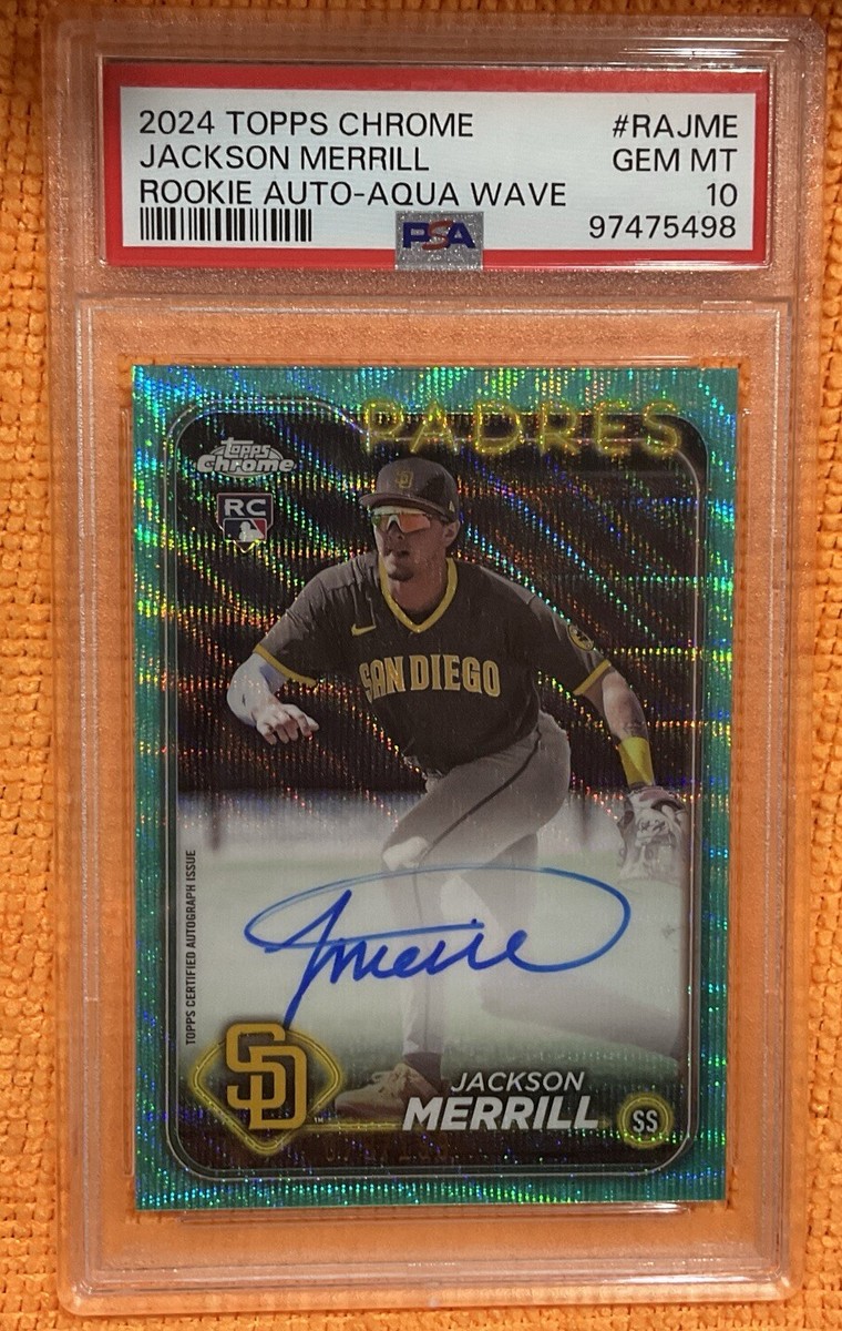 Jackson Merrill 2024 Topps Chrome Rookie #RAJME Auto Aqua Wave 