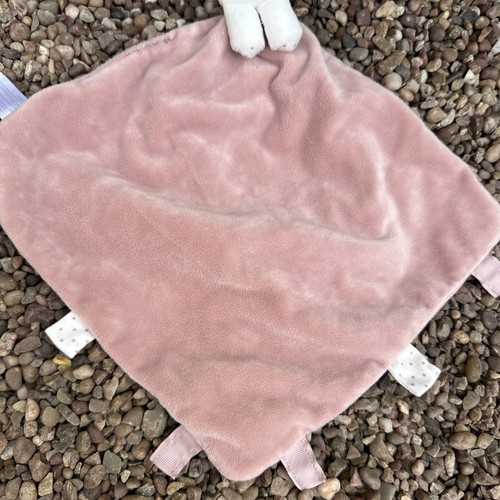 Sainsburys Tu White Bunny Rabbit Pink Taggy Comforter Soother Blankie new 💕 - Picture 8 of 8