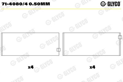 PLEUELLAGERSCHALE FÜR FIAT, IVECO - GLYCO 71-4080/4 0.50MM