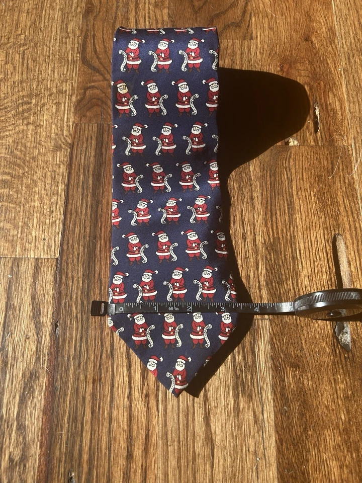 Corbata de Navidad Claybrooke vintage años 80, hecha en EE. UU., 💯 seda, como nueva Foto 2 de 4