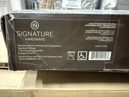 Signature Hardware SHXCEL107BG  Eiler Kitchen Faucet, Brushed Gold Pull Down - Picture 10 of 11