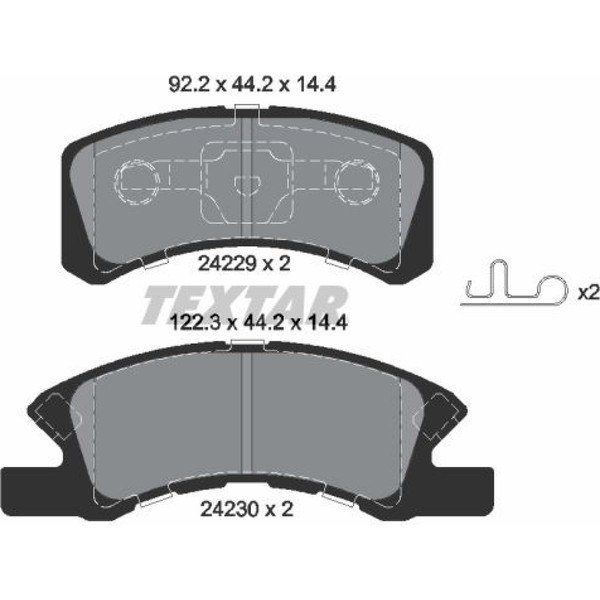 Textar 2422901 Bremsbelagsatz FüR Mitsubishi Daihatsu Cuore Trevis Space Star-image