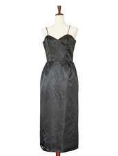 VTG 70s Black Sweetheart Pencil Dress 11/12 Goth Whimsigoth Witchy Retro Pinup