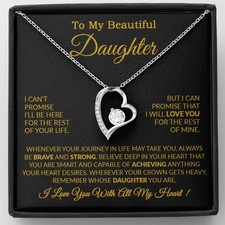 To My Daughter Necklace Gift From Dad, Daughter Gift, Father Daughter Necklace