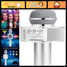 Wireless Bluetooth Karaoke Microphone - 3-in-1 Portable Handheld Mic  Speaker f