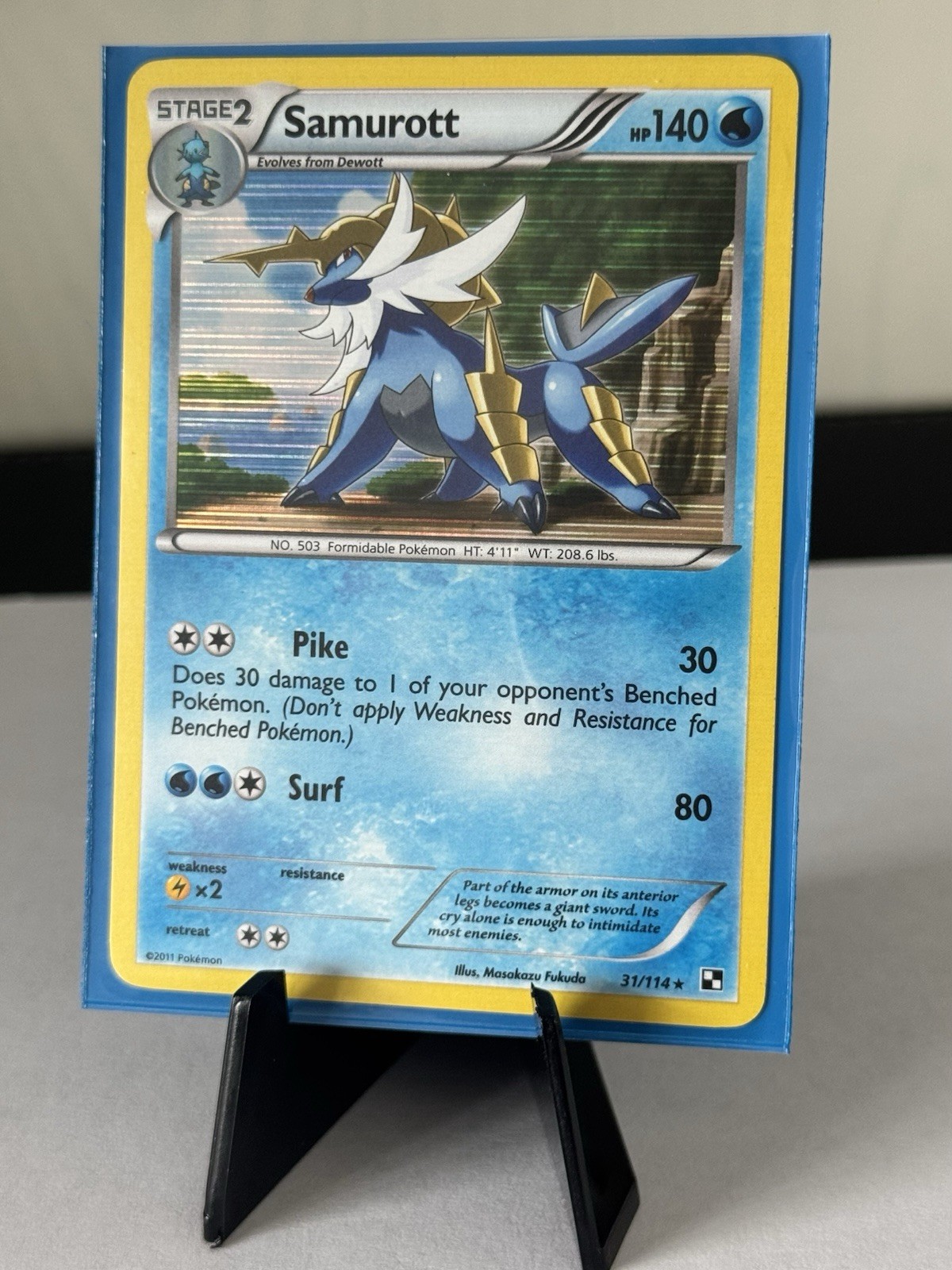 Pokemon - Samurott #31 - Holo Rare - Black and White - NM/LP 2011