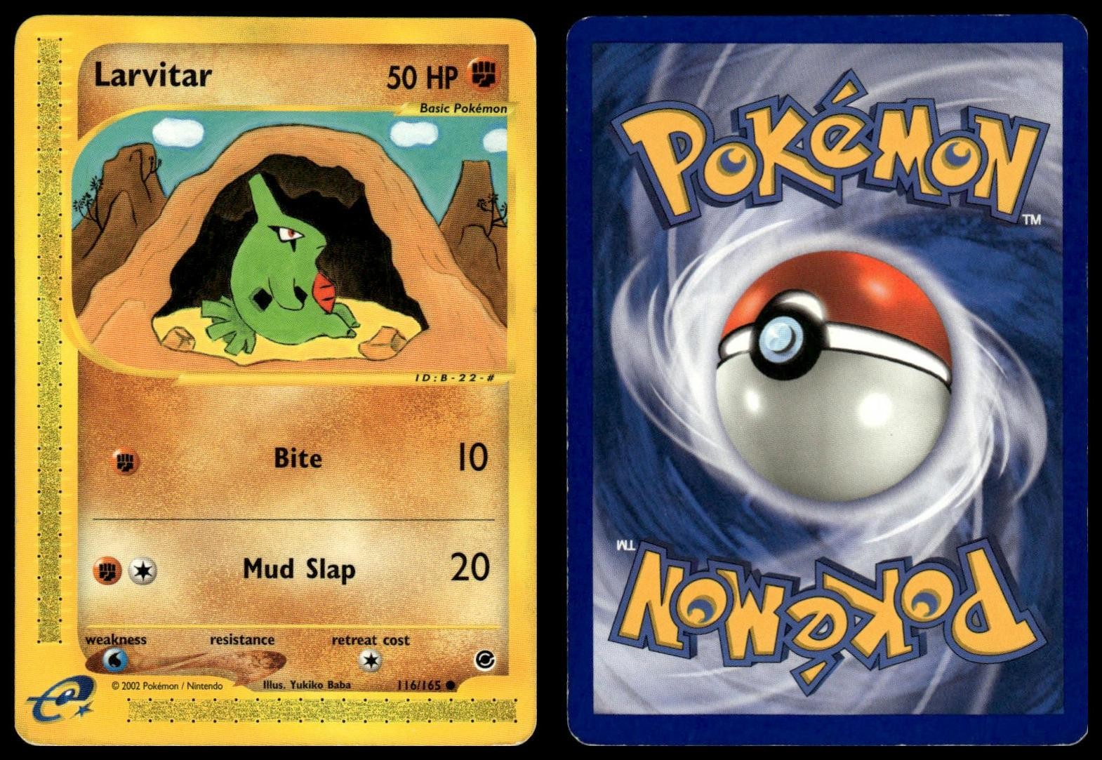 Larvitar 116/165 Common Expedition Base Set Pokemon Moderately Played