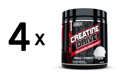 4 x Nutrex Creatine Drive, Unflavored - 300g (58,29 EUR/kg)