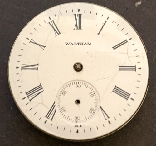 Antique 1900 Waltham Seaside 1890 Pocket Watch Movement Parts/Repair 6s 7j USA