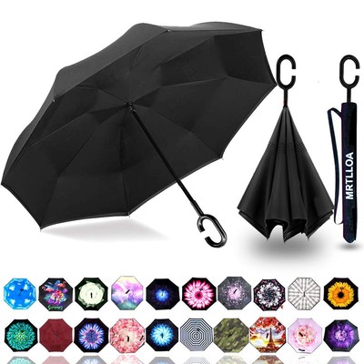 404956 Inch Oversize Windproof Inverted Reverse Upside Down Umbrella, Golf Size