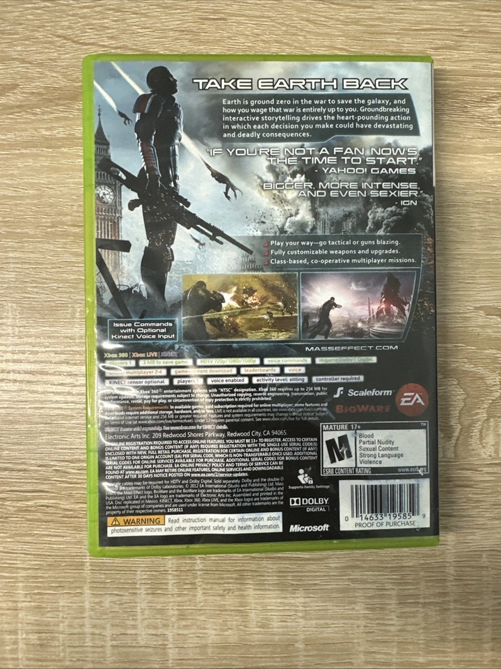 Mass Effect 3 (Microsoft Xbox 360, 2012) – Complete Case & Disc, Tested - Image 3 of 4