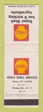 Matchbook Cover - Shell oil gas Ken's Wampsville NY