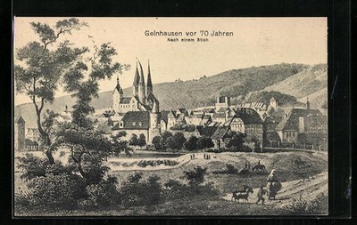 Gelnhausen, Ortsansicht vor 70 Jahren, Ansichtskarte 