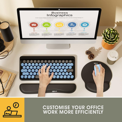 Ergonomic Keyboard Wrist Rest and Mouse Pad with Wrist Support, SAMIT Memory Foa