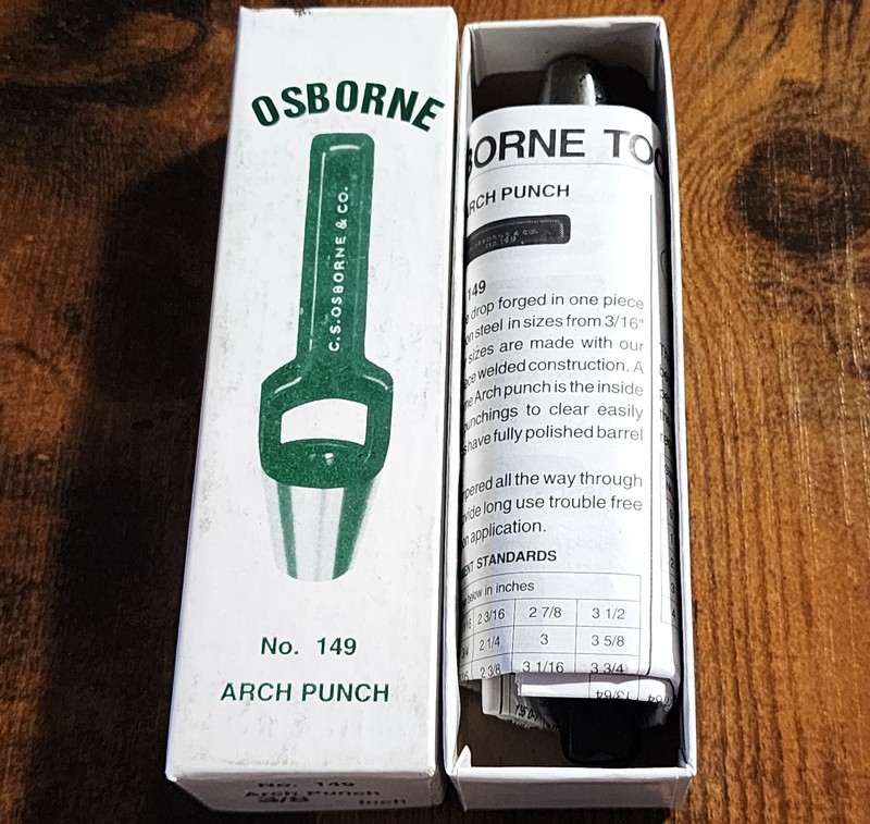 New Osborne 3/8" Arch Punch No. 149 for Leather, Rubber & More - In Box
