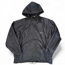 Vintage Nike Windbreaker Jacket Fleece Lined Detachable Hood Swoosh 90s Y2K Zip