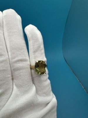 Ovaler Sterling Silber Ring facettiert Zitrone Citrin Größe 5,75