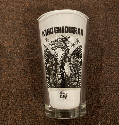 King Ghidorah x Pabst Blue Ribbon Attack Peter Limited PBR Pint Glass - Rare