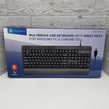 X9 Ergonomic Wired USB Keyboard w/ Wrist Rest, Number Pad  Multimedia Keys-NEW
