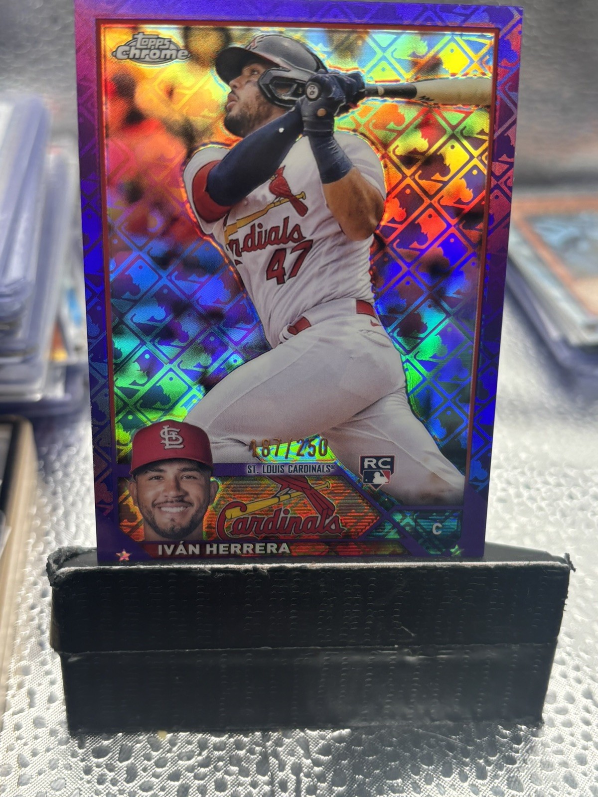 2023 Topps Chrome Logofractor Ivan Herrera RC Purple # / 250 Cardinals B002
