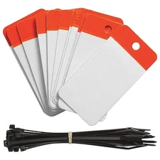 Brady 102002 Blank Shipping Tag, Polyester, 4" H X 2" W, Orange, Rectangle, 25