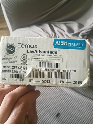 Eemax LavAdvantage SPEX4208T Electric Tankless Water Heater 4.1 KW 208V