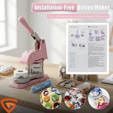 US Button Maker Badge Pin Machine 1 1.25 2.25" 300pcs 25 32 58mm Parts Press Kit