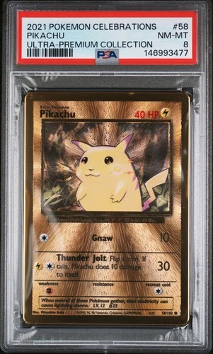 2021 POKEMON CELEBRATIONS ULTRA-PREMIUM COLLECTION #58 PIKACHU PSA 8