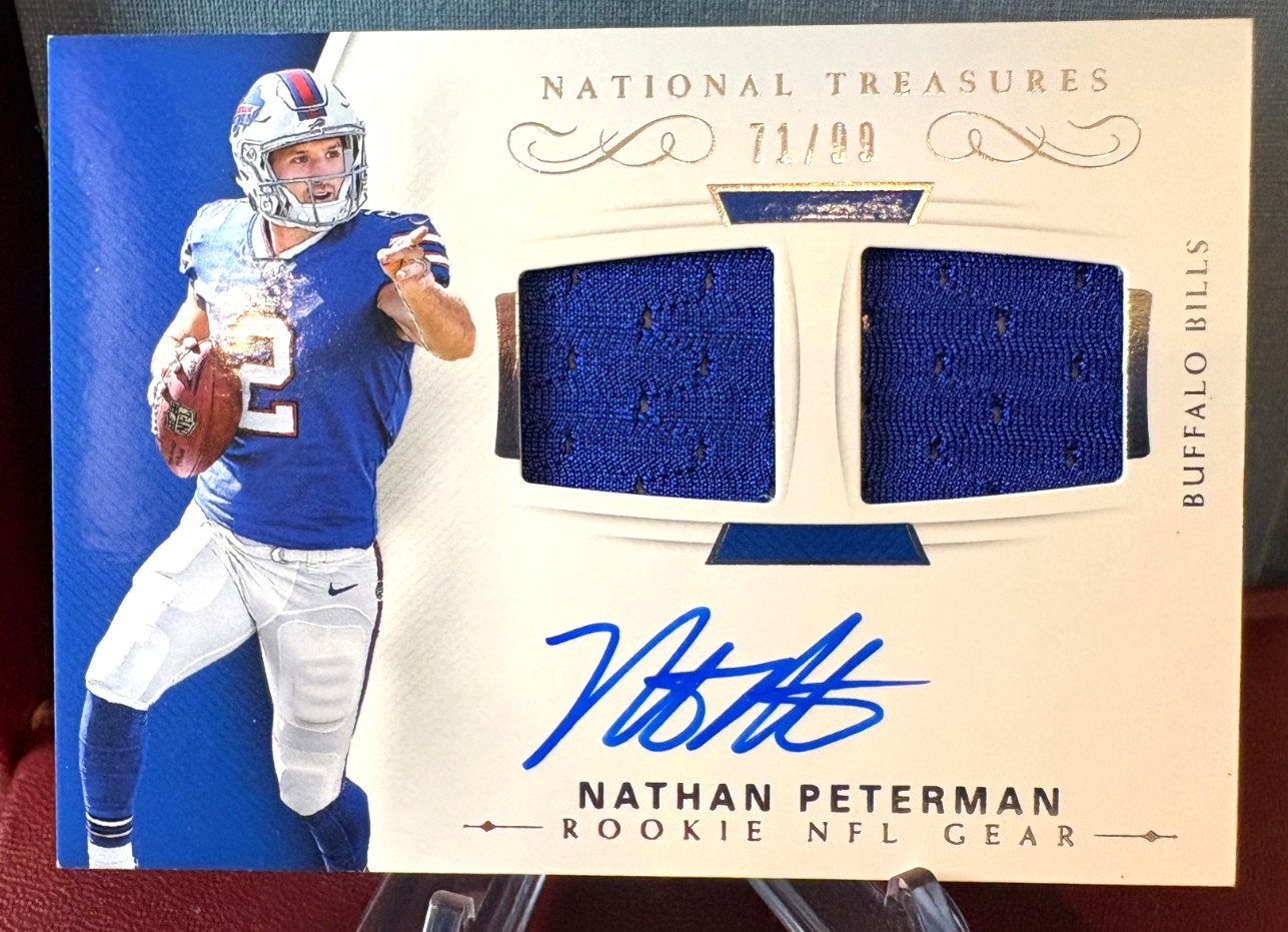 Nathan Peterman Panini National Treasures Rookie NFL Gear Signature Combos #NP Base