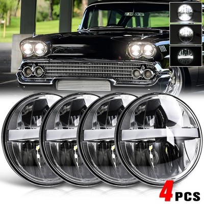 4X For Chevrolet Impala El Camino Chevelle 5 3/4'' HI-Lo DRL Round LED Headlights