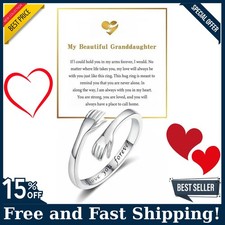 To My Daughter Hug Hope Rings, I Love You Foreve Motivational Stainless Steel Sp