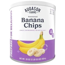 Augason Farms Sweetened Banana Chips Can, Emergency Food, 31 Servings