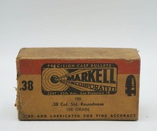 Markell .38 Cal Standard Roundnose Cartridge R-158 Empty Box