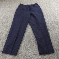 VTG Pendleton Pants Womens 16P Blue Wool Chino Trouser Slacks Flat Front USA