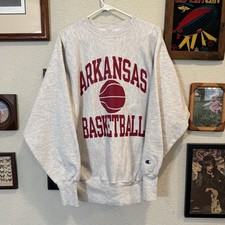 Vintage 80s/90s RARE Champion Arkansas Razorbacks Basketball Sweatshirt Size XL