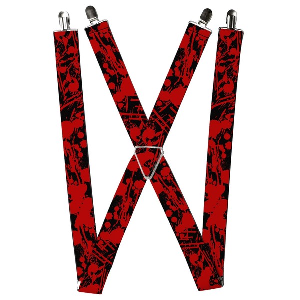 Buckle-Down Suspenders, Splatter Black Red 1.5-Inch Wide Regular (Us Import)-image