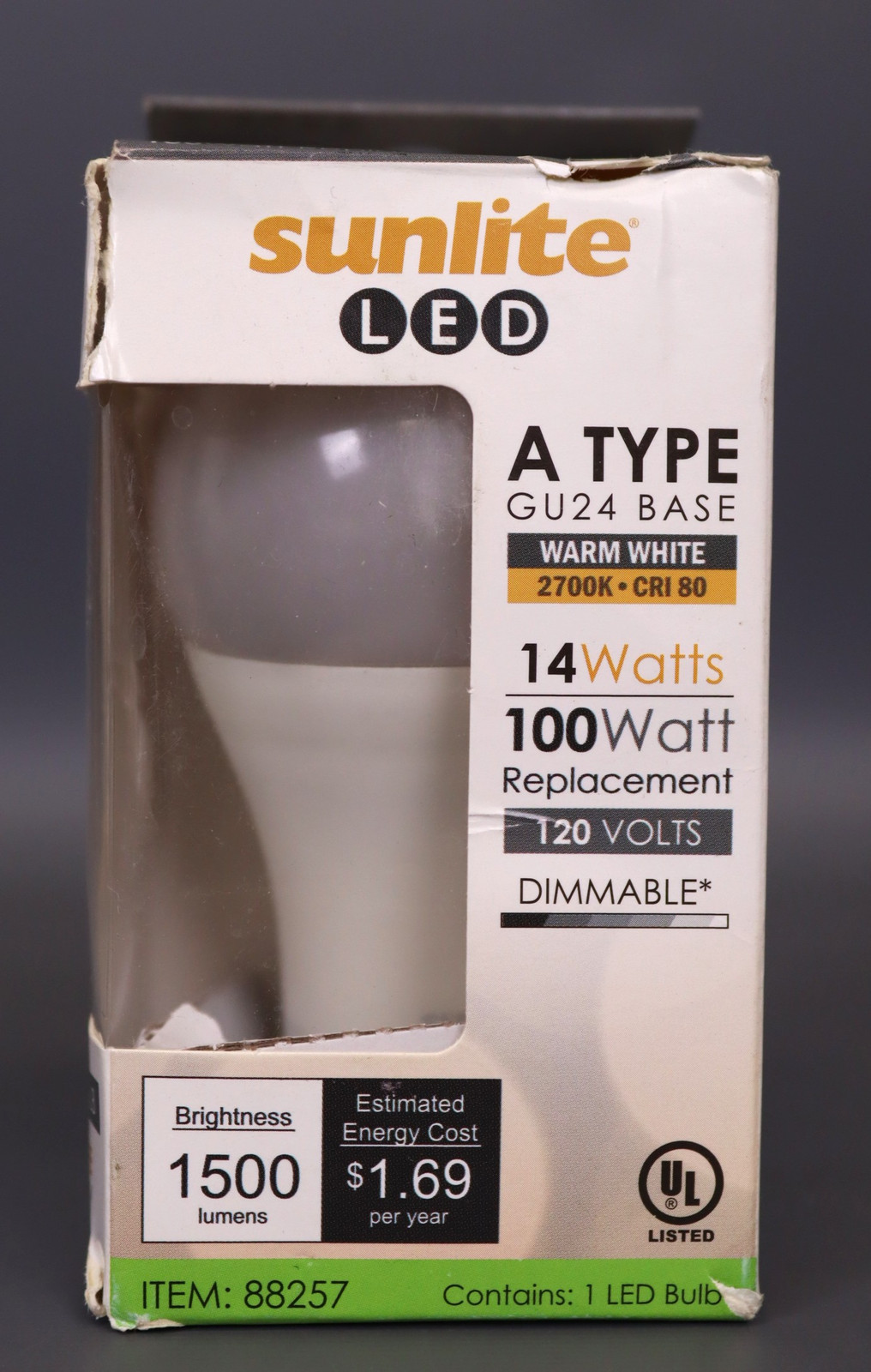 Sunlite LED A19 Light Bulb  14 Watts (100W Equivalent)  GU24