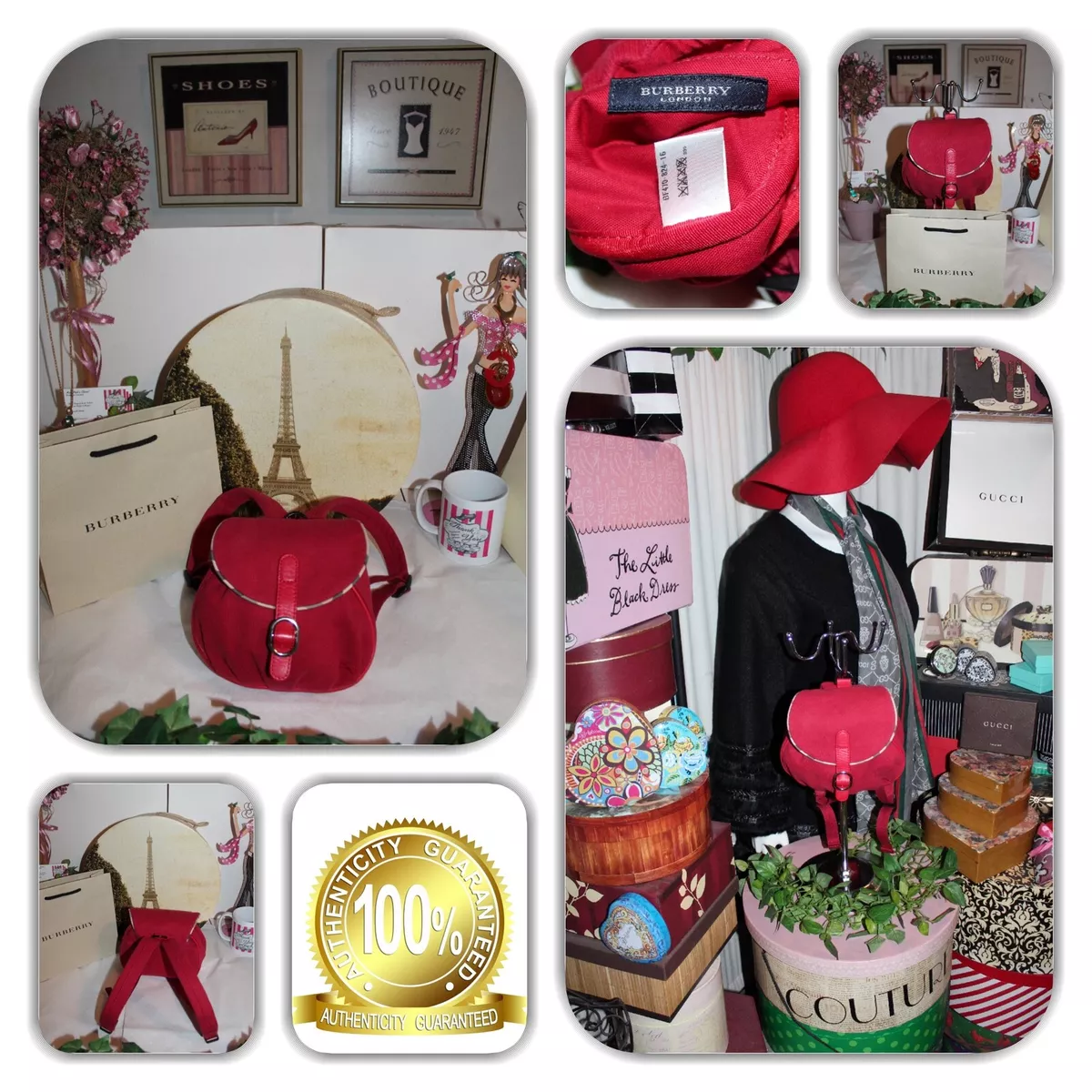 Burberry red backpack top