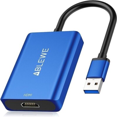 USB zu HDMI Adapter, ABLEWE Upgrade HDMI zu USB Video Konverter mit Audio