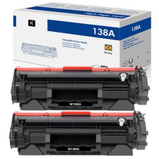 NO CHIP 2 Pack W1380A 138A Toner For HP LaserJet Pro 3001dw 3001fdw MFP 3101fdw