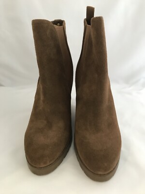 NWT MICHAEL KORS Thea Ankle Wedge Boots Dark Carmel